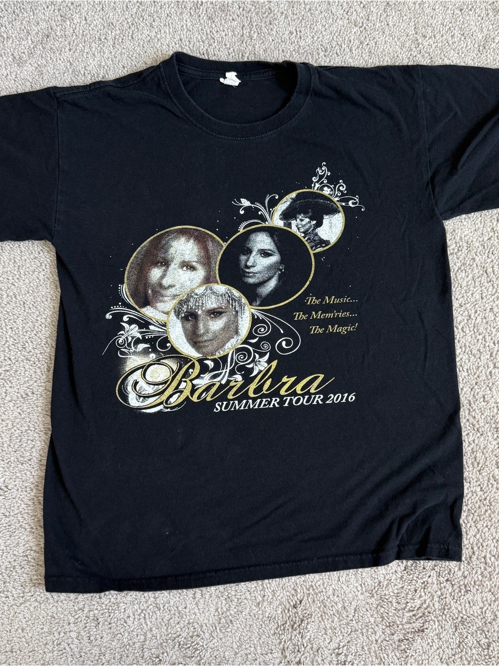 Barbra Streisand Summer Tour 2016 Concert T Shirt Black Size Medium
